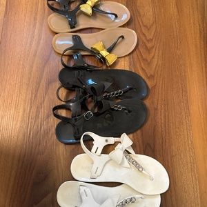 kate spade jelly flats bundle with bows - 3 pairs